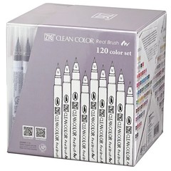 Kuretake ZIG Clean Color Real Brush Pen 120 Colors Full Set RB-6000AT/120V New