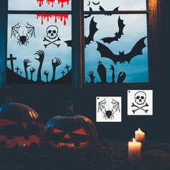 80 Pcs 3 x 3 Inch Halloween Stencils for Painting on Wood, Reusable Happy Pum…