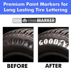 White tire Paint Marker for Car Tire Lettering – 4 Pack – Permanent Tire Pain
