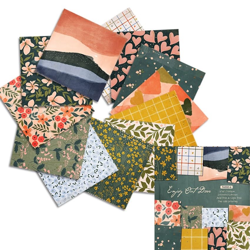 Scrapbook Paper Pad,Cardstock Decorative Craft Papers,6″X6″ 12 colors