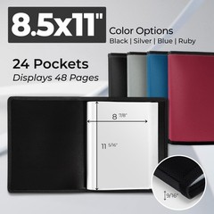 Dunwell Art Portfolio 8.5×11 Folder (Black), 8.5×11″ w/ BLK Paper, Black