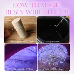YEPYEPGO UV Resin Dip for Wire Flowers Kit, Crystal 0.5 millimeters, Clear