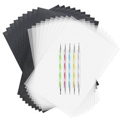 ASTARON 150 Sheets Black Carbon Copy Paper and Tracing Paper with 5 Pcs Embos…