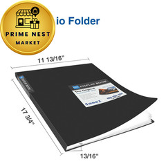 Sooez Art Portfolios 11″x17″, Large Portfolio 11×17″ w/ BLK Paper, Black