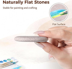 100 PCS Large 2.15-3.35″ Smooth Natural River Rocks for Painting, Flat