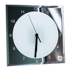 H-E 20pcs/CTN * 7.8″ x 7.8″ Sublimation Blank Clock Glass Photo Frame DIY