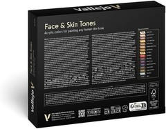 Face and Skin Tones Acrylic Paint Set 16 Bottles 18 ml Historical Miniature Kit