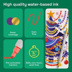 ARTISTRO 24 Acrylic Paint Pens Dual Tip Markers for Fabric Canvas Rock DIY Craft