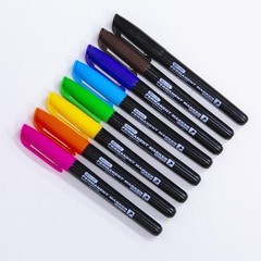 BAZIC Black Fine Tip Permanent Markers w/ Pocket 5 Count (Pack of 1),
