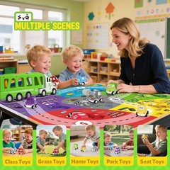 7-in-1 Toddler Truck Toys for 2 3 4 5 Year Old Boys – 17″ Longer Transport Ec…