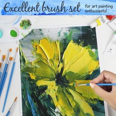 100 Pcs Paint Brushes Set for Acrylic Painting, 50 Pcs Flat and 50 Pcs Round …
