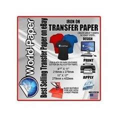 Heat Transfer Paper / Inkjet Printer Dark t shirt iron on Heat press Blue Line