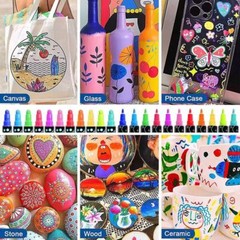 12/26 Pcs Dual Tip Acrylic Marker Paint Pens Set Permanent for Art DIY Project