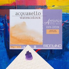 Fabriano Artistico 140 lb. Cold Press 20 Sheet Block 9×12″ – Extra White ART