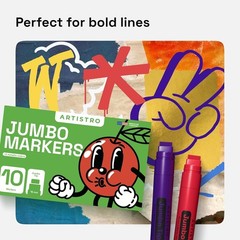 ARTISTRO Poster Markers Jumbo Set Acrylic 1 Count (Pack of 10), Multicolor