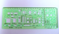 Geometric Drafting Stencils Drawing Templates 6 Piece Set Transparent Green
