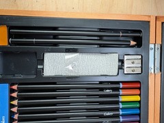Gallery Studio Deluxe Art Set with Wooden Case Colored pencil pastels paint