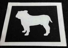 5 – 25 bulldog stencil for glitter tattoos Frenchie Staff Pit English French