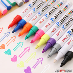 Universal Tire Marker Pen Waterproof Permanent Paint Tires Car Tread Rubber 2Pcs