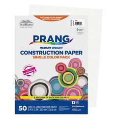 Prang Construction Paper, 12″ x 18″, White, Pack Of 50