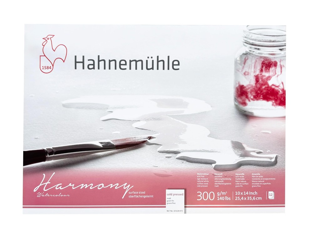 Hahnemuhle Harmony Watercolor Block Cold Pressed 10×14 Inches 12 Sheets Pad