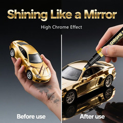 5Pcs Liquid Mirror Chrome Paint Markers, Silver Gold & Copper Permanent Mirror M