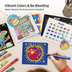 60 Colors Acrylic Paint Markers, Automatic Ink Control 60 Colors Brush Tip