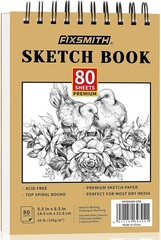 FIXSMITH 5.5″X8.5″ Sketch Book | 80 Sheets (68 lb/100gsm) 5.5×8.5-1 Pack, Tan