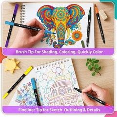Dual Tip Art Markers – 24 Vibrant Colors for Creative Expression