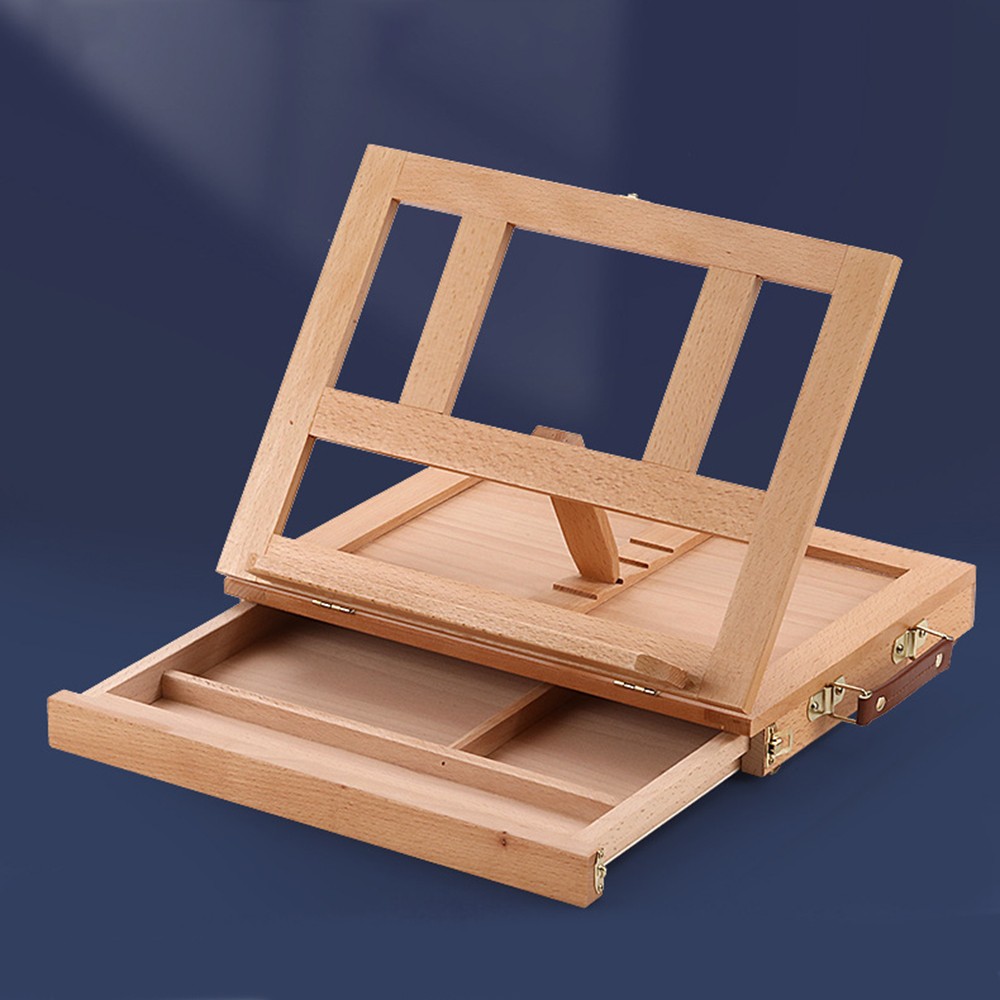 Art Supply Wood Artist Tool Box Easel Storage Drawer Painting Drawing Craft