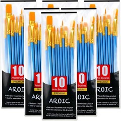 60 Pcs Acrylic Paint Brush Set, Oil & Watercolor – Professional 60pcs, Blue