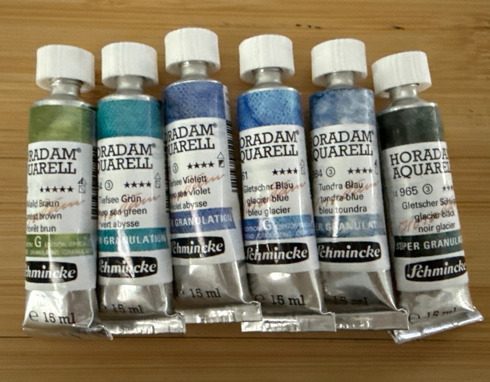Schmincke HORADAM AQUARELL, Super-Granulation 6 x 15 ml tube lot NEW