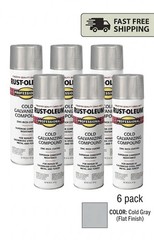 Rust-Oleum Fast-Drying Gray Cold Galvanizing Spray 20 oz. (Pack of 6)