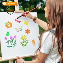 DZXCYZ 80 Pcs 3 x 3 Inch Stencils for Painting on Wood, 3 Inch, Flower Style