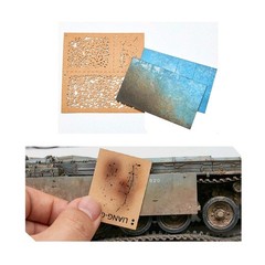 Acxico 1Set DIY Decoration Weathering Airbrush Stencils Tools for 1/35 1/48 1/72
