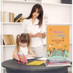 4X Magic Practice Copybook Magical Pen, Number Tracing Book Reusable Handwriting