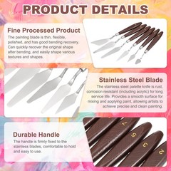 14mm #3 Painting Palette Knife Stainless Steel Spatula Wood Handle