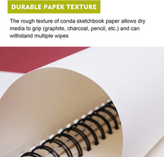 8.5″x11″ Hardbound Sketch Book, Double-Sided Hardcover Sketchbook, Spiral Sketch