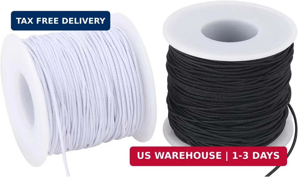 Stretchy String for Bracelets, 2 Rolls 0.8mm,1 mm,1.5mm,330 Feet Sturdy Elastic