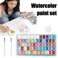 60 Colors Glitter Watercolor Set – Professional Wooden Box Art Paints APR