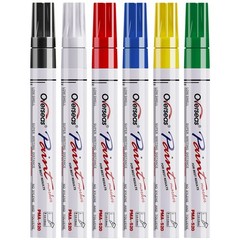 Overseas Paint Pens Paint Markers, 6 Colors Oil Based Permanent Markers, Med…