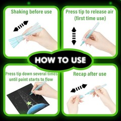 8 Colors Glow in the Dark Markers – 2Mm round Tip Neon Fluorescent Paint