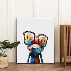 PSENIW Paint by Numbers Kit for Adults Beginners—Abstract Frog Frameless Brown