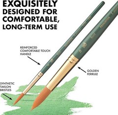 Princeton Artist Brush Co. 4350 – Short Handled Flat Wash Size 1-1/2 Paintbrush