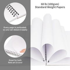 5.5×8.5″ Acid-Free Sketch Book | 100 Sheets – Perfect for Artists & Students