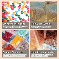 Ships Diamond Art Kits for Adults – 5D Full Drill Round Diamond Painting Kit f