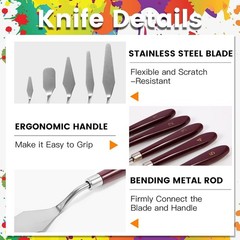 10PCS Palette Knife Stainless Steel Painting Knife Metal Artist Knives Spatula