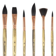 Sable Watercolor Brushes – 6pcs Professional Paint Brushes for Artist Round Tip,