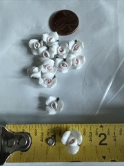 New Old Stock Lot Mini Bisque Porcelain Roses Ivory/Pink Crafts Project 100+ Pcs