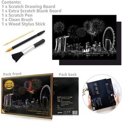 Scratch Painting kits, Craft Art Set, Rainbow Art Painting Paper for Kids Adult